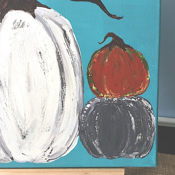 🍂 original art /Acrylic/12x12 Fall Pumpkin Wall Art - Picture 5 of 5